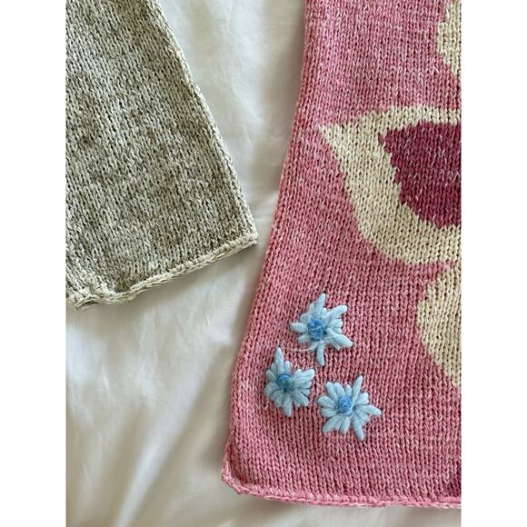 J H Collections Embroidered Sweater Floral Pink Women’s Small Long Sleeve - Picture 10 of 13